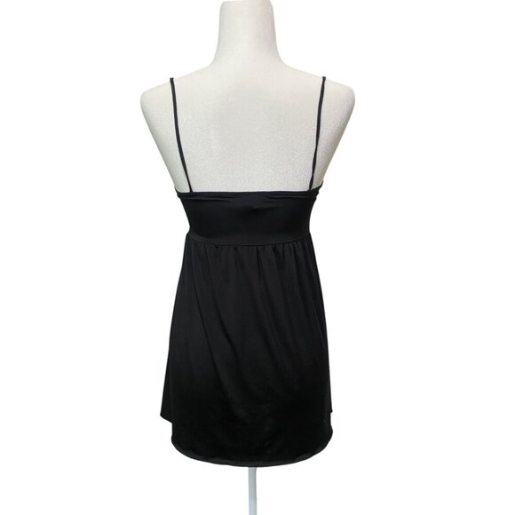 Y2K Body Central Black Mini Dress w/ Beaded Straps Padded Bust Stretch - Size M - Picture 3 of 6